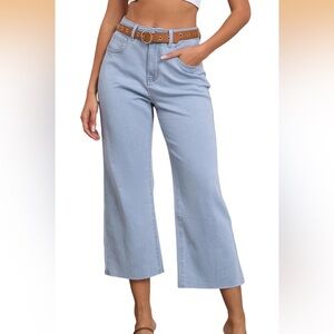 ETTELO Women's High Waist Straight Leg Stretch Jeans Ankle Length NWT Sz 10